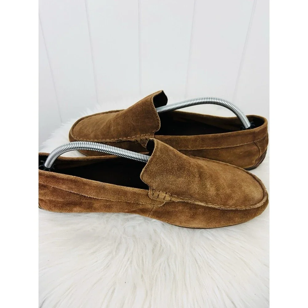 Born Mens Brown Suede Leather Slip on Comfort Loafers Shoes Size 10.5M